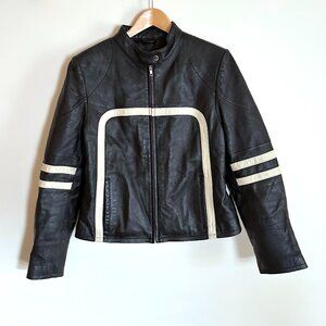 Wilsons Leather Cafe Racer Jacket - Unisex Size Large (L)